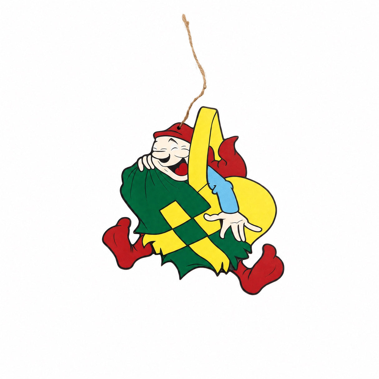 Bramming tomte i trä 25 cm i julhumör