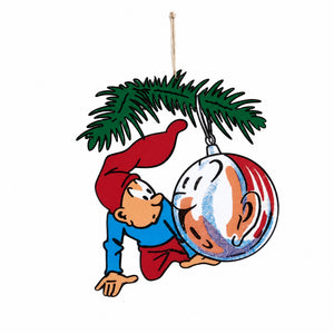 Bramming tomte i trä 40 cm med gås eller julpynt