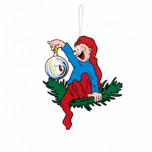 Bramming Tomte i trä med julpynt 40 cm