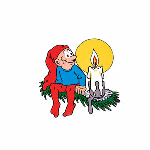 Bramming tomte i trä 60 cm med granruskor