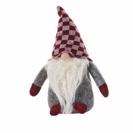 Tomtenisse med mönstrad luva 20 cm hög