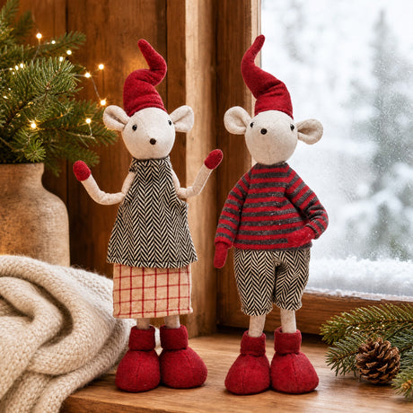 Julmus i tyg 34 cm hög