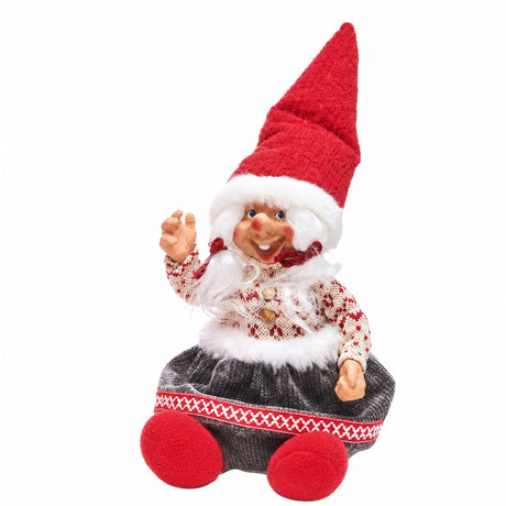 Sittande trolltomte 47 cm hög