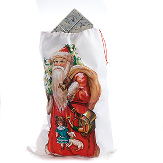 Presentpåse med klassisk jultomte från Pobra 90 cm hög