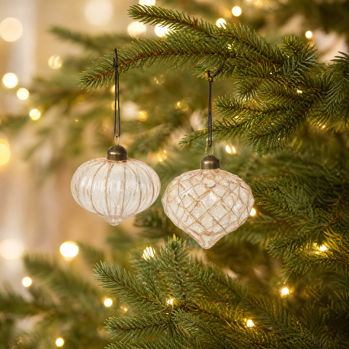 Julgranskulor lökformigt klarglas