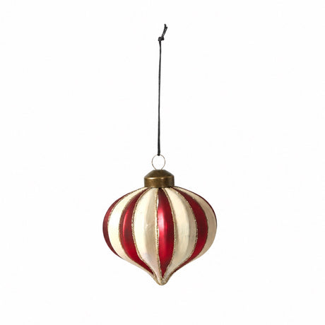 Julgranskula Röd och offwhite