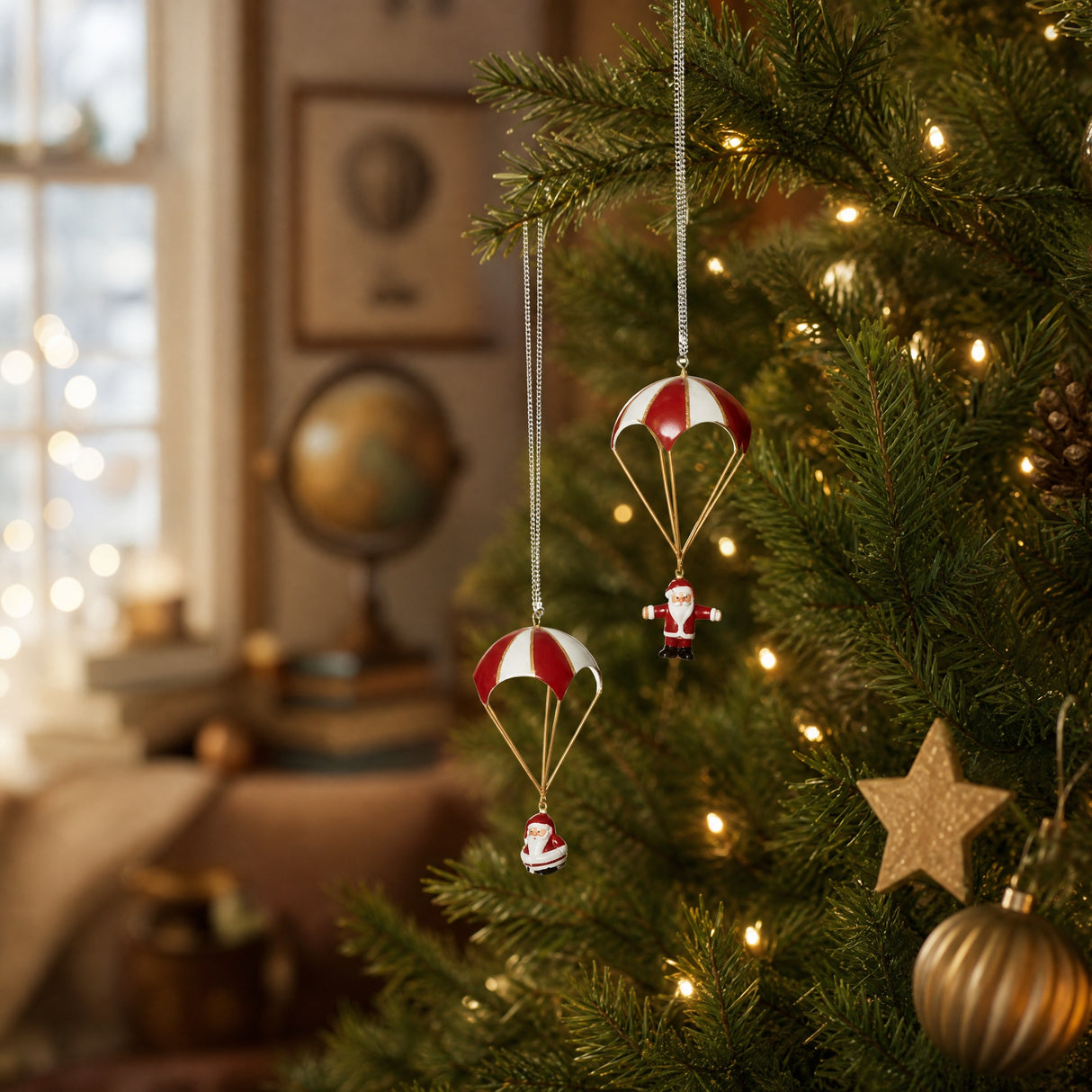 Jultomten i fallskärm