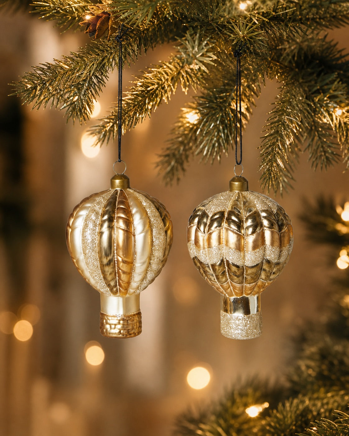 Luftballong guld grön glitter
