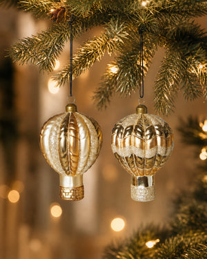 Luftballong guld grön glitter