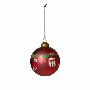Julkula med julmotiv röd