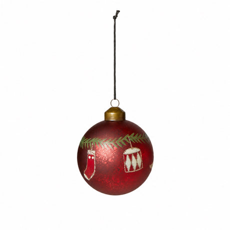 Julkula med julmotiv röd