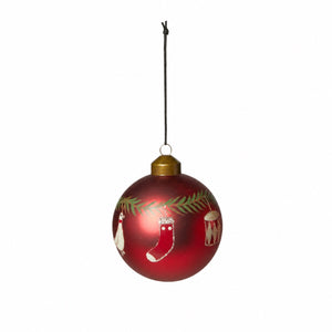 Julkula med julmotiv röd