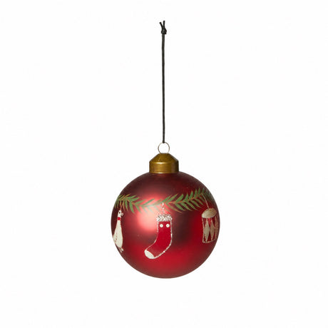 Julkula med julmotiv röd