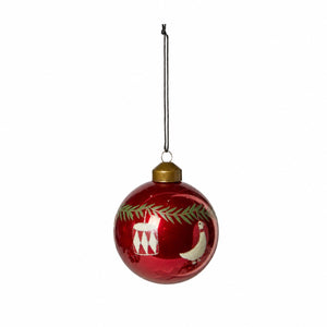 Julkula med julmotiv röd