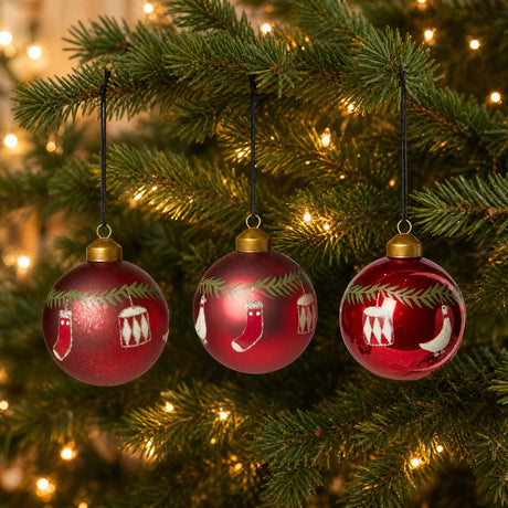 Julkula med julmotiv röd