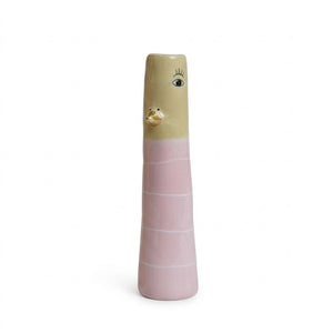 Vas Anka18 cm rosa & ljusgul