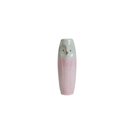 Vas Uggla 17 cm hög ljus aqua & rosa