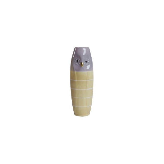 Vas Uggla 17 cm hög gul & lila
