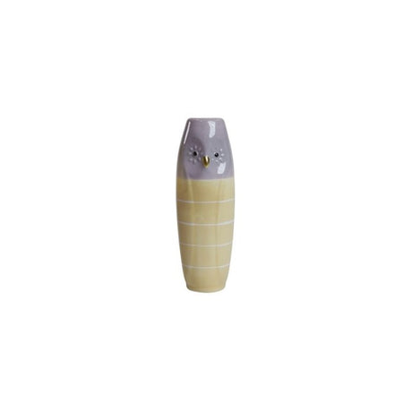 Vas Uggla 17 cm hög gul & lila