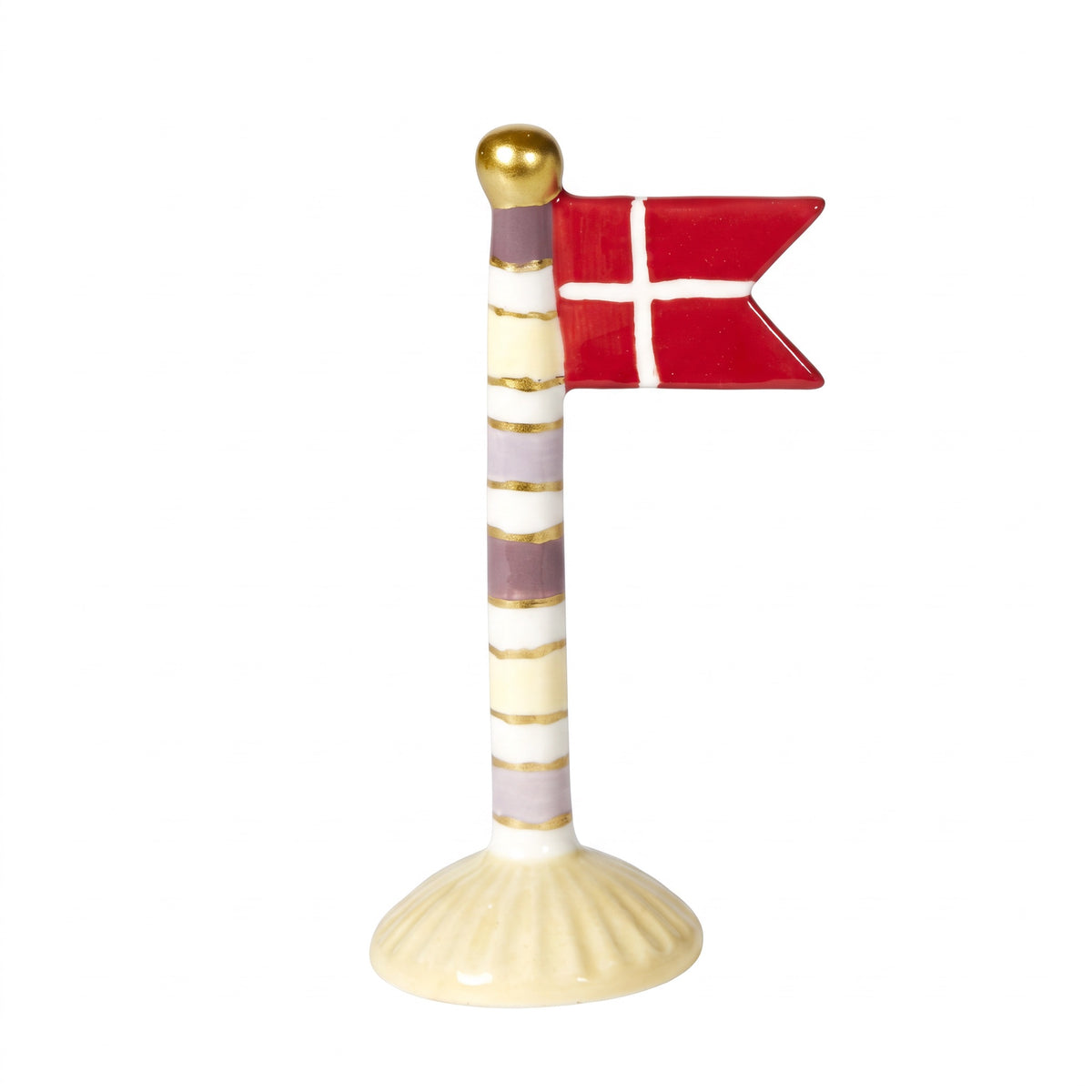 Flaggstång med spetsig flagga 14 cm hög