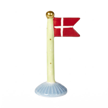 Flaggstång med spetsig flagga 14 cm hög