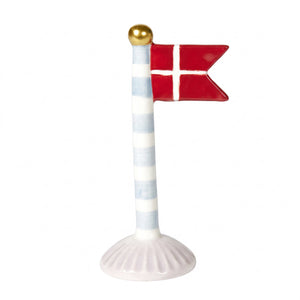 Flaggstång pastellfärgad med spetsig flagga 14 cm hög