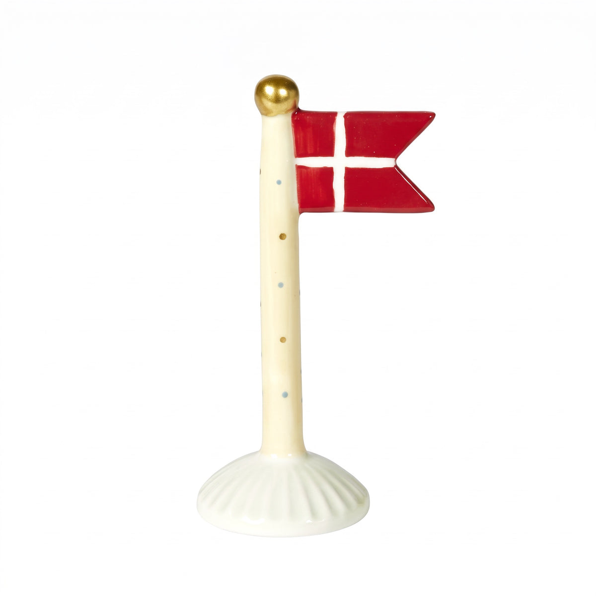 Flaggstång pastellfärgad med spetsig flagga 14 cm hög