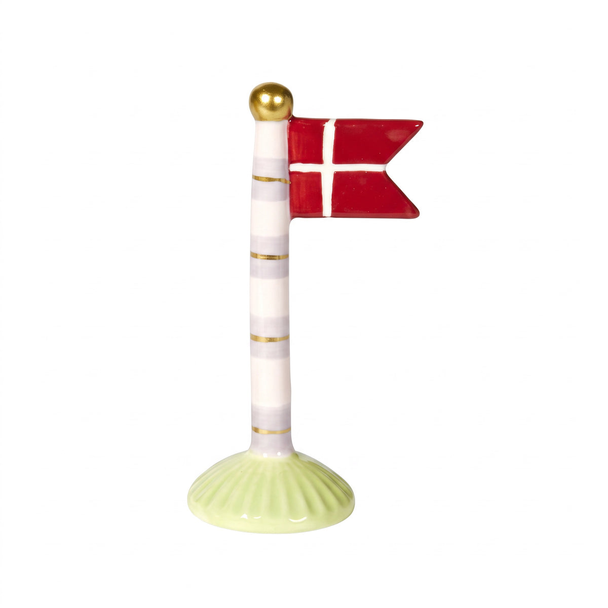 Flaggstång pastellfärgad med spetsig flagga 14 cm hög