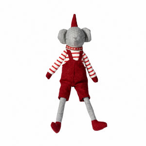 Elefant med tomteluva 35 cm hög