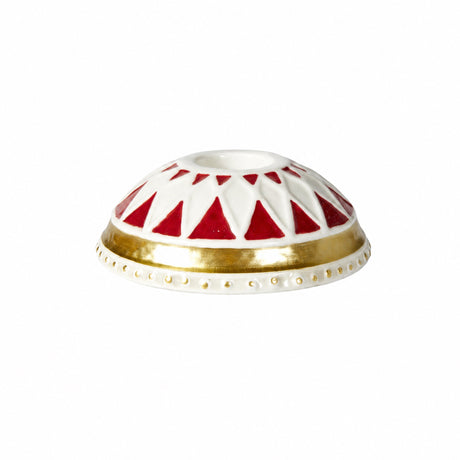 Ljusstake med harlekin rött vitt guld