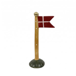 Flaggstång med spetsig flagga 19 cm hög gulgrön rosa