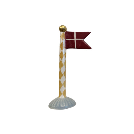 Flaggstång med spetsig flagga 14 cm hög harlekin