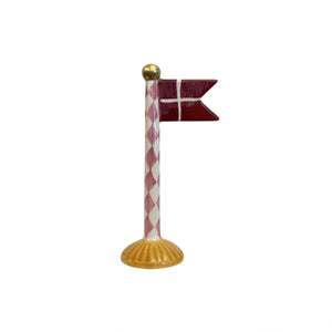 Flaggstång med spetsig flagga 14 cm hög harlekin