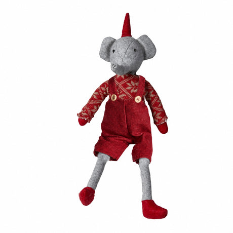 Elefant med röda julkläder