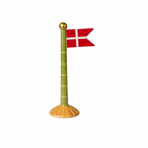 Fødselsdagsflag i keramik 19 cm højt med gul fod fra Speedtsberg