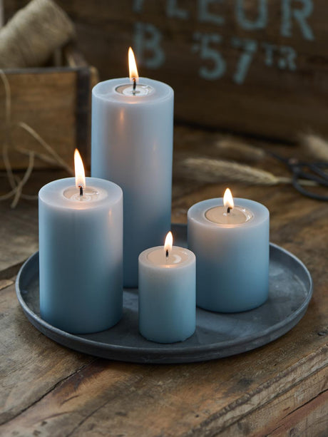 Lysbakke med kant fra Ib Lairsen med 4 stearinlys på