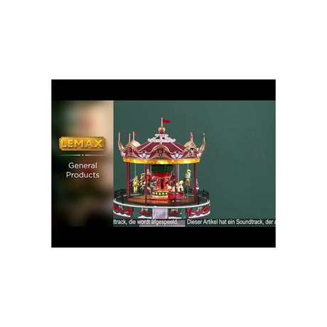  der kører rundt i karrusellen mens forældre ser på fra Lemax. 