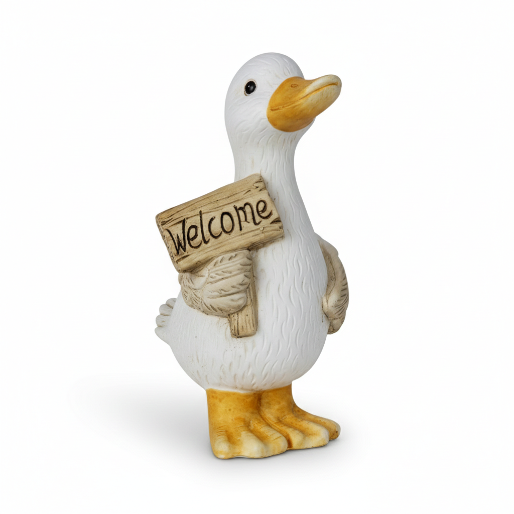 Gås med skilt figur i keramik