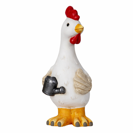 Høne med vandkande figur i keramik