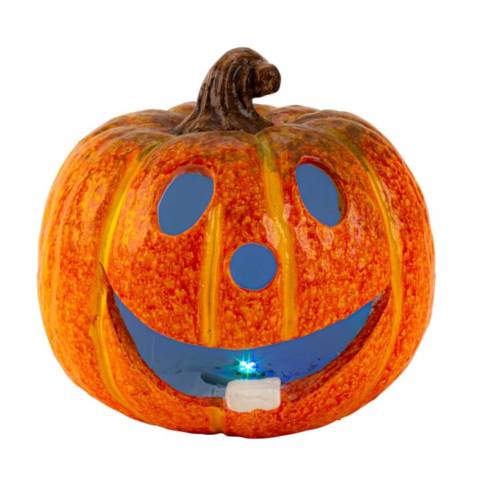 Græskar med farveskiftende lys