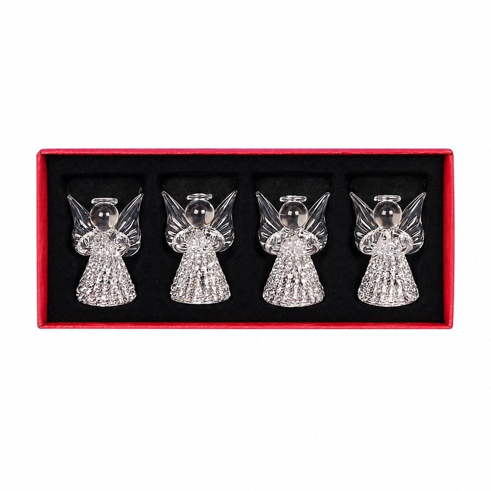 Glasänglar 6 cm höga i 4-pack till julgranen