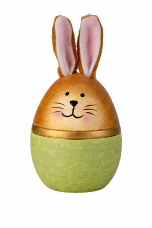 Påskehare i keramik med æggeform lysegrøn
