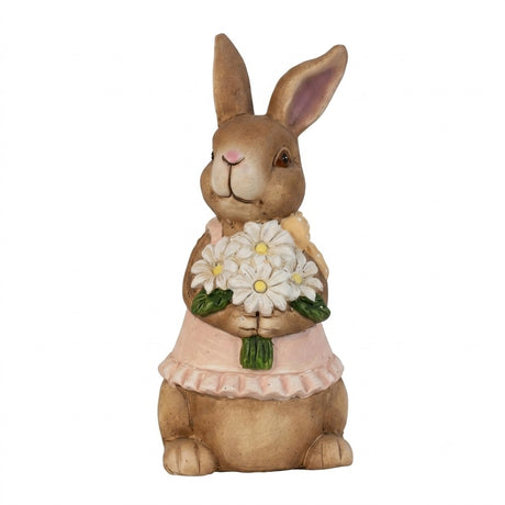 Påskharen med blommor eller morötter