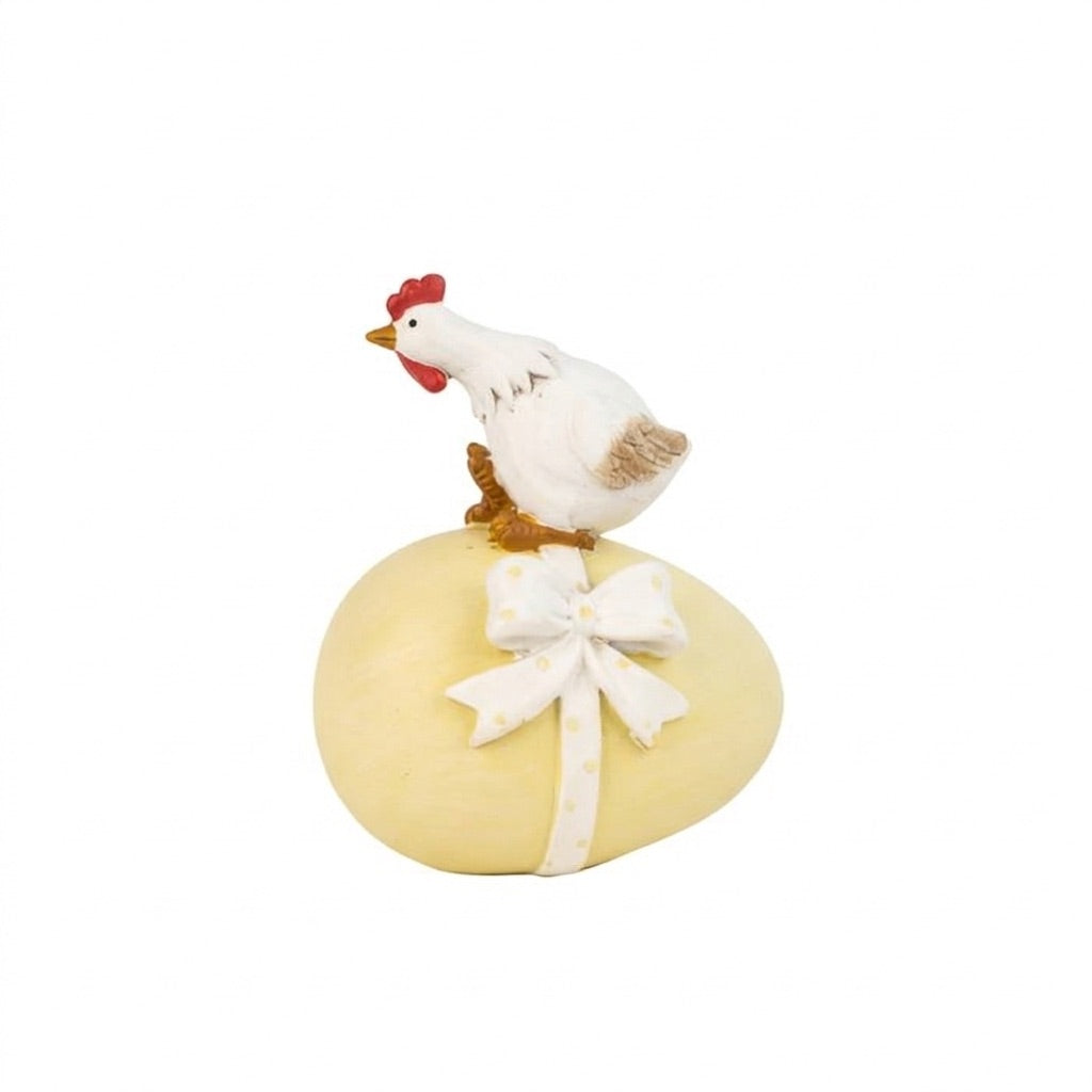 Påskägg med rosett och höna