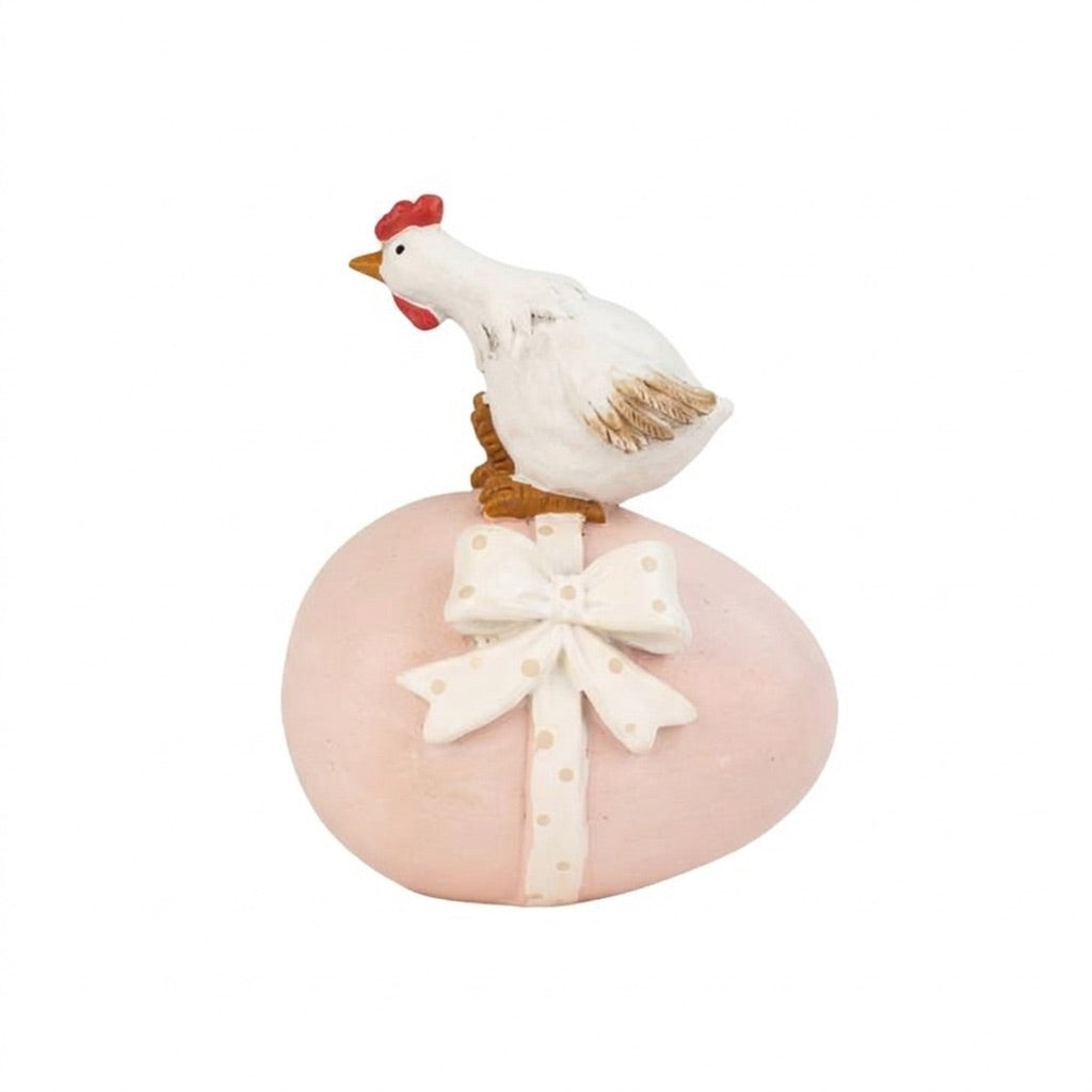 Påskägg med rosett och höna
