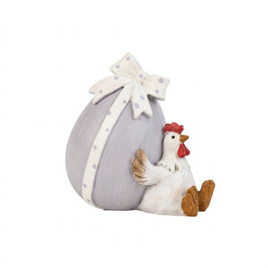 Påskägg med rosett och höna