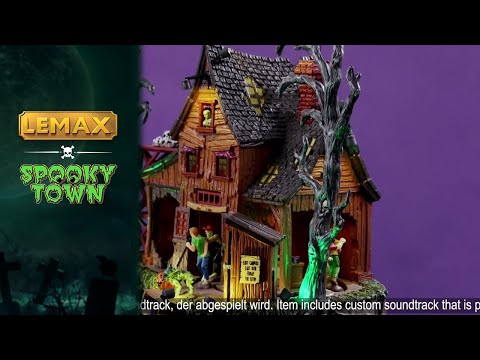 The Cursed Cabin landskab med lys, lyd og animation til Halloween