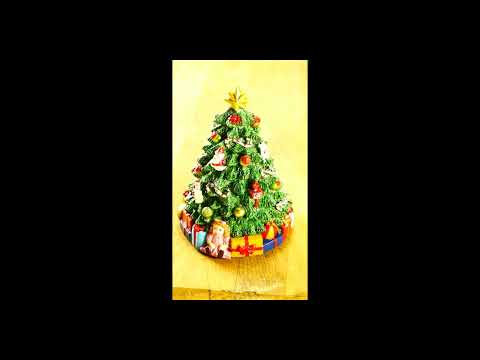 Spilledåse Juletræ med gaver 16 cm højt