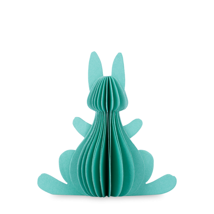 Påskehare i papir turkisgrøn 7,5 cm