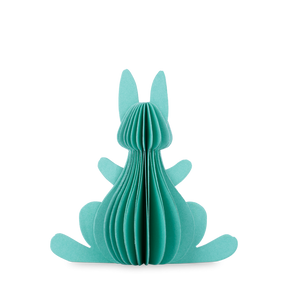 Påskehare i papir turkisgrøn 7,5 cm